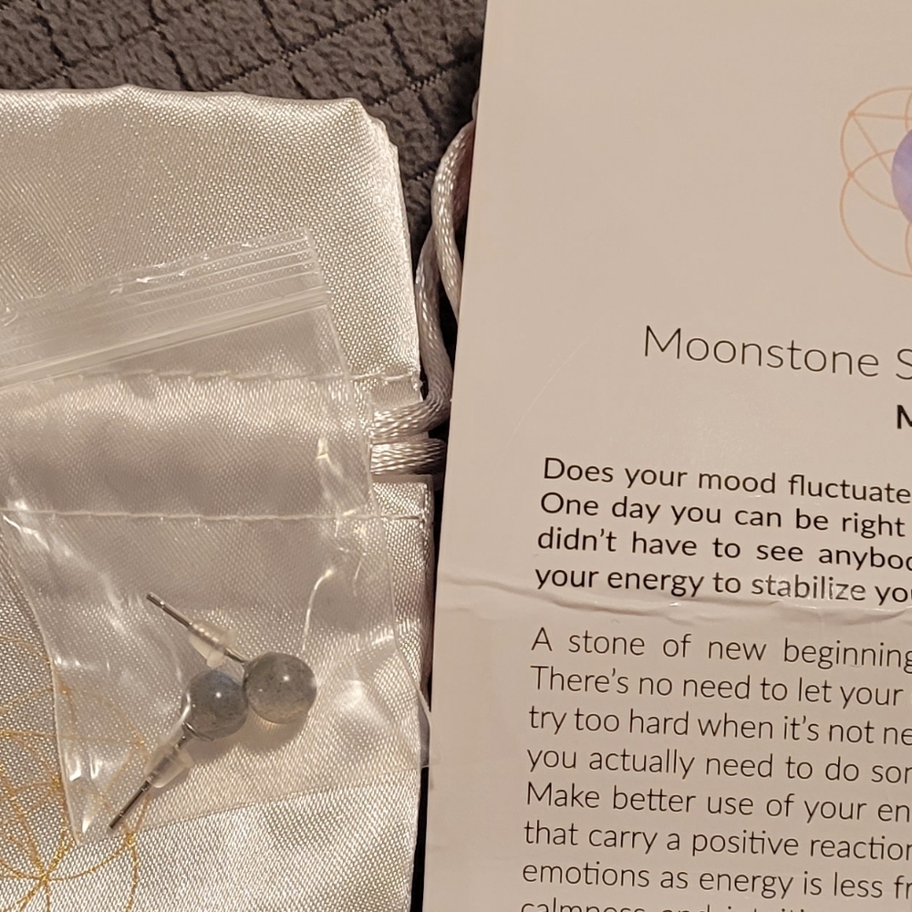 Genuine moonstone earrings